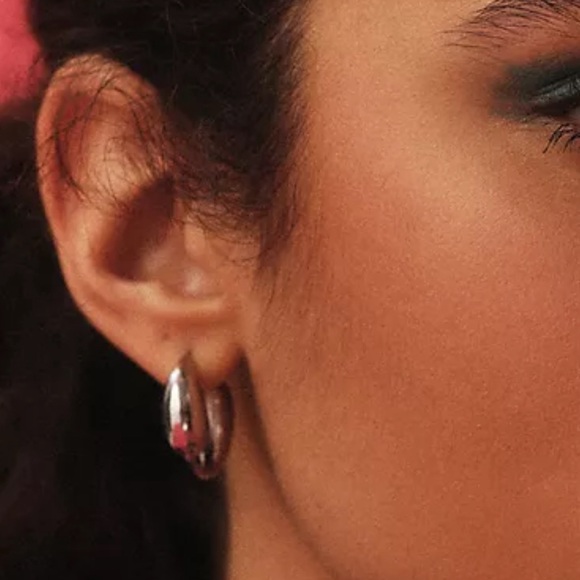 Anthropologie Teardrop Circle Huggie Earrings - Picture 2 of 4